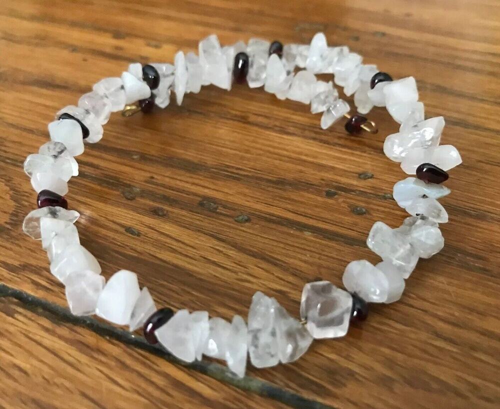 Chip Stone Opaque Bracelet Wire Wrap Adjustable Brown Stone Spacers